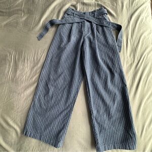 Uniqlo Striped Gray Women's Wide Pants